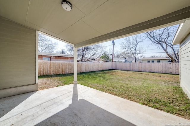 view of patio / terrace featuring a fenced backyard