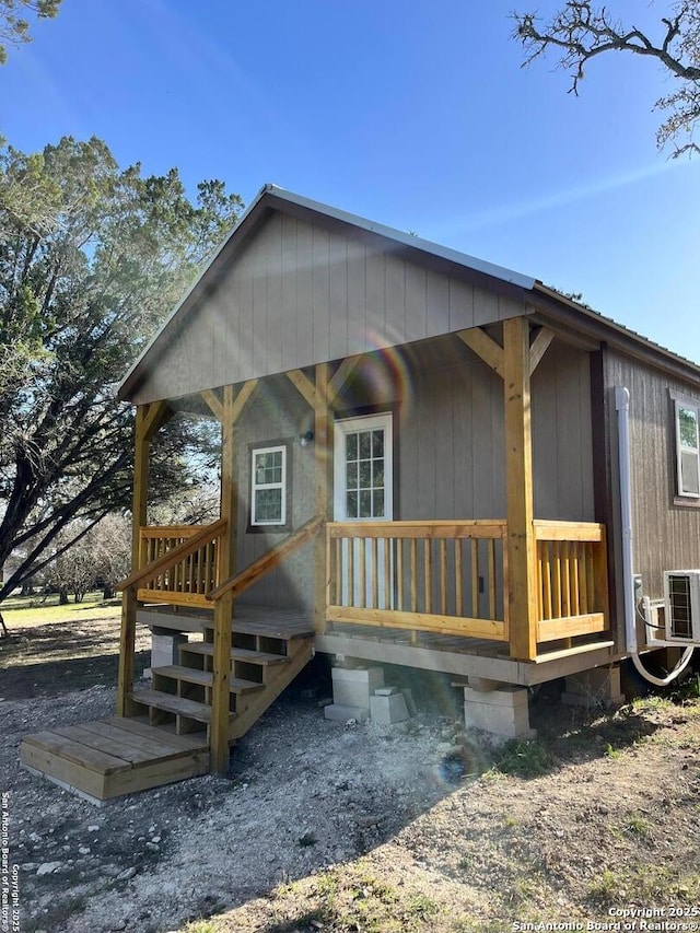 view of home's exterior featuring central air condition unit