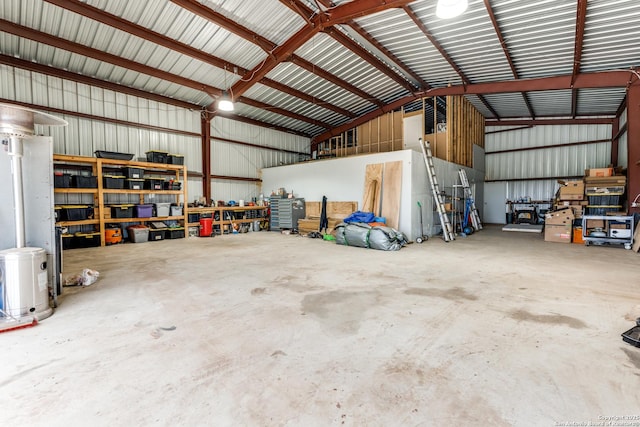 garage featuring metal wall