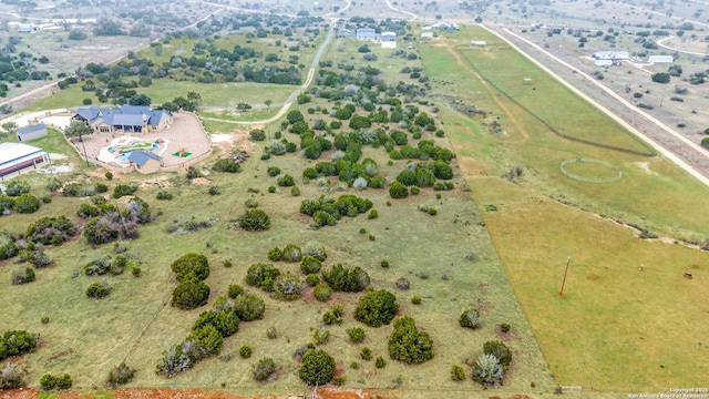 drone / aerial view with a rural view