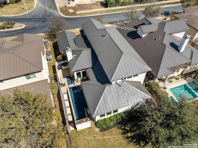 drone / aerial view with a residential view