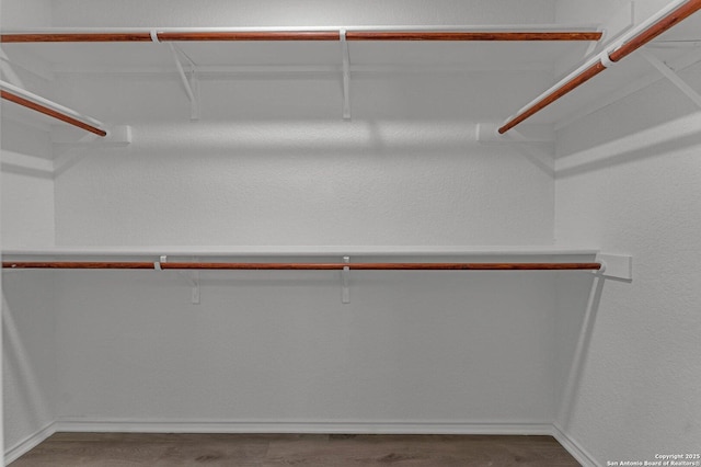 spacious closet with wood finished floors