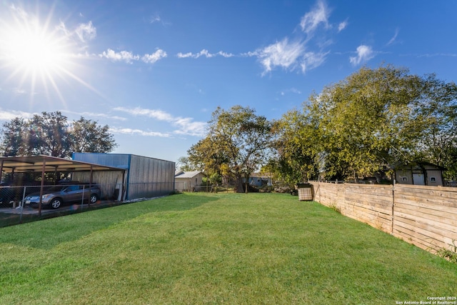 view of yard with fence