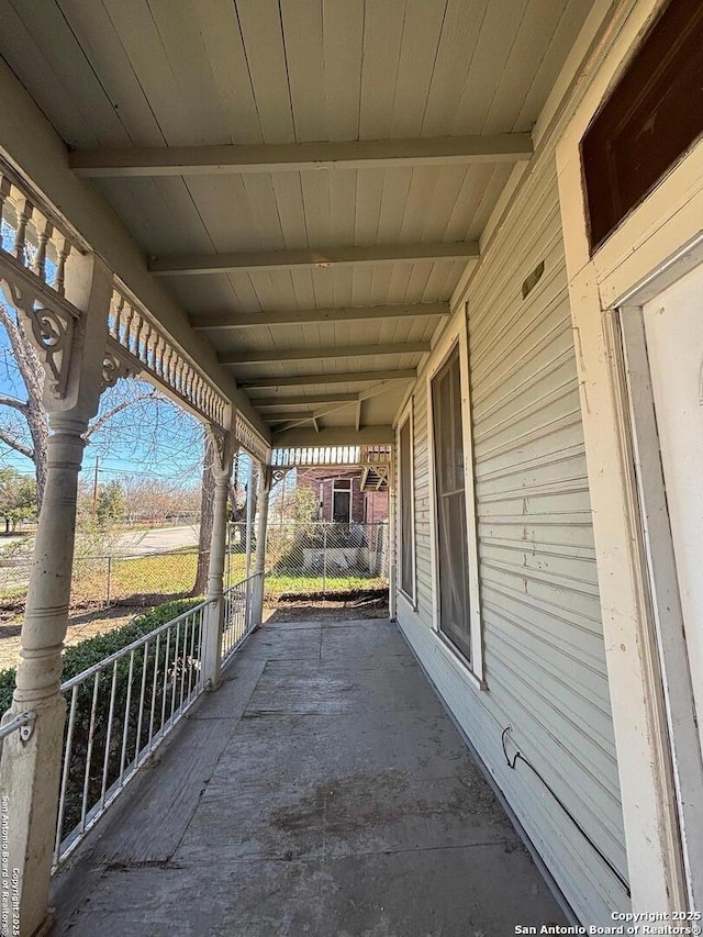 view of patio featuring covered porch