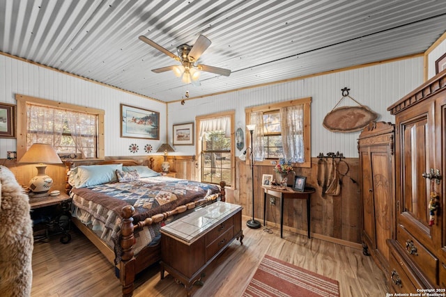 bedroom featuring light wood-style floors