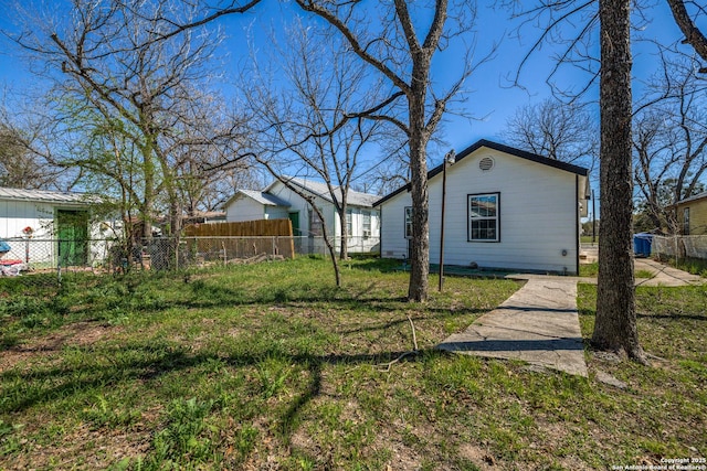 view of yard with fence