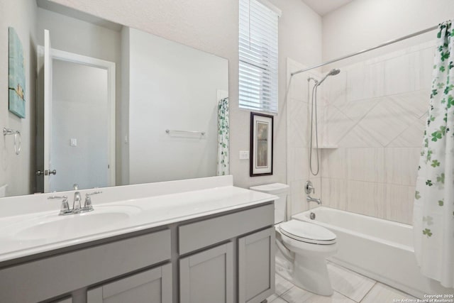 12519 Upton Park, San Antonio, TX 78253 - bathroom with toilet, shower / bath combo with shower curtain, and vanity