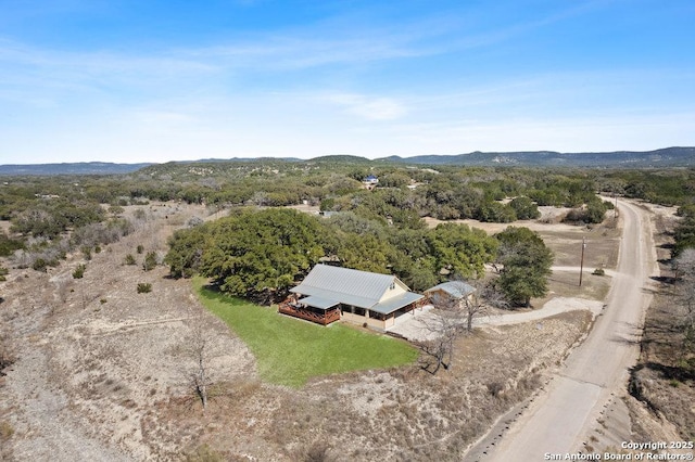 aerial view featuring a mountain view