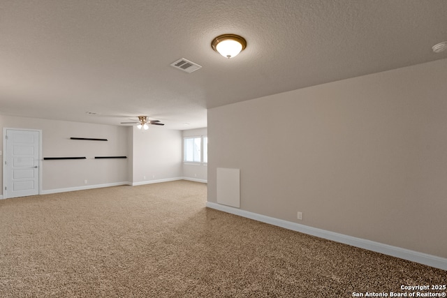 605 Albarella, Cibolo, TX 78108 - empty room with light colored carpet, a ceiling fan, and baseboards
