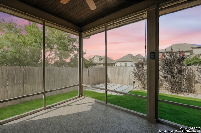 605 Albarella, Cibolo, TX 78108 - unfurnished sunroom with a ceiling fan