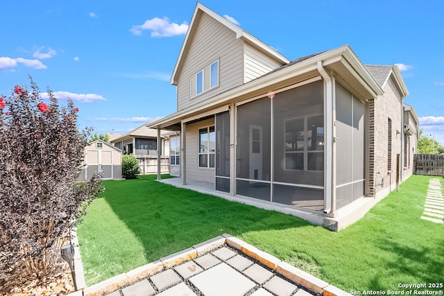 605 Albarella, Cibolo, TX 78108 - back of property with a sunroom
