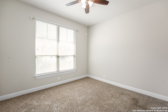 605 Albarella, Cibolo, TX 78108 - unfurnished room with a ceiling fan, carpet flooring, and baseboards