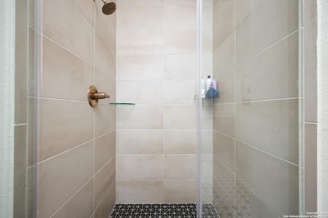 bathroom featuring a stall shower