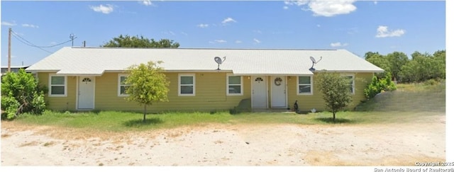 view of single story home