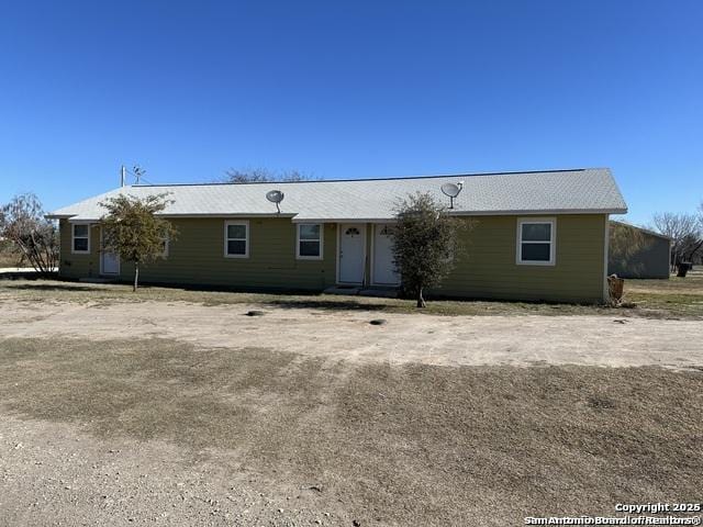 view of single story home