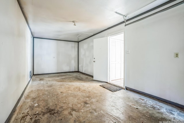 garage with baseboards