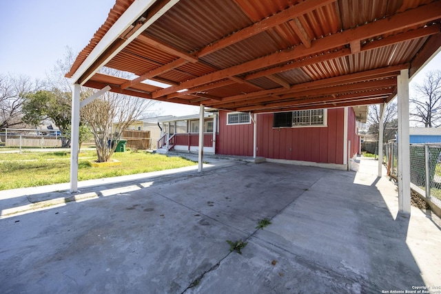 view of patio / terrace featuring fence