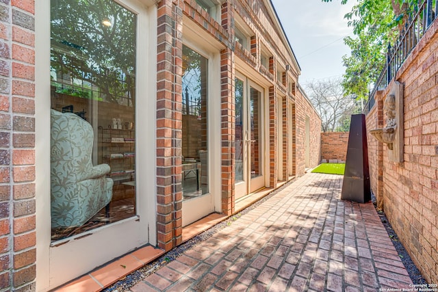 view of patio featuring fence