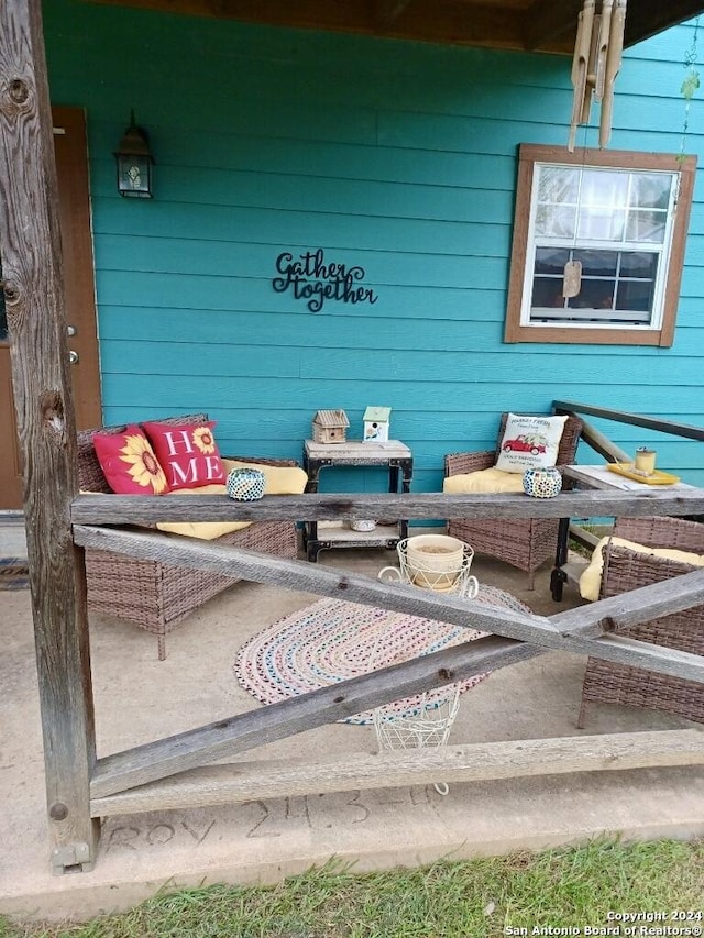 exterior space with an outdoor hangout area