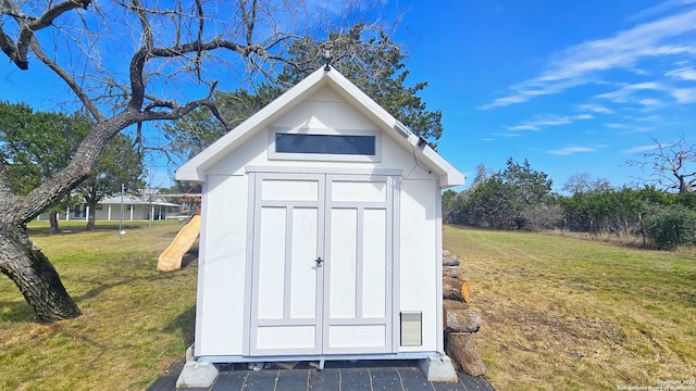 view of shed