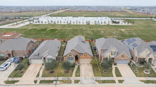 drone / aerial view with a residential view