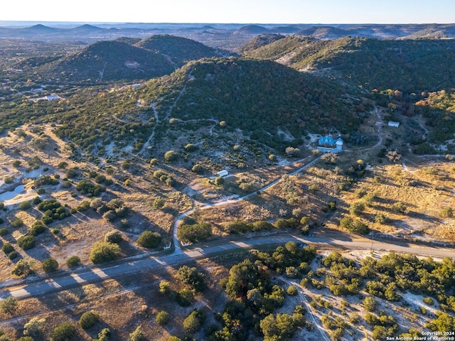 bird's eye view with a mountain view