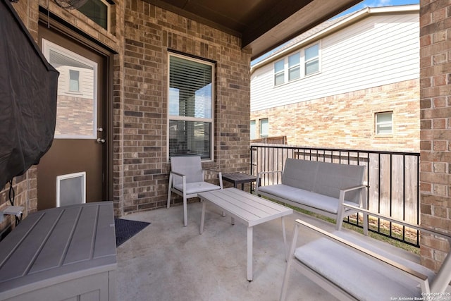 view of patio / terrace with an outdoor living space