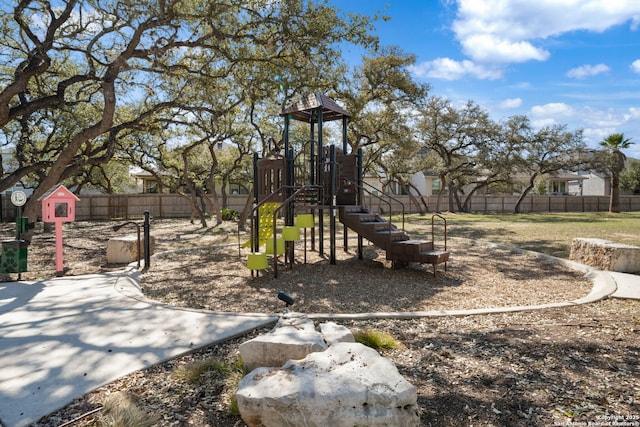 communal playground with fence