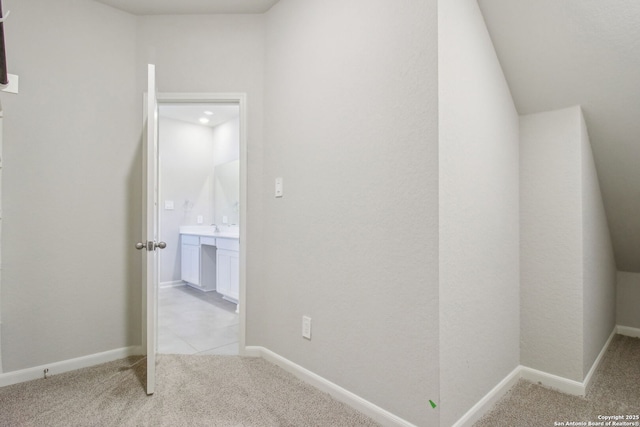 11583 Cottage Pt, San Antonio, TX 78254 - interior space with a sink, light colored carpet, and baseboards