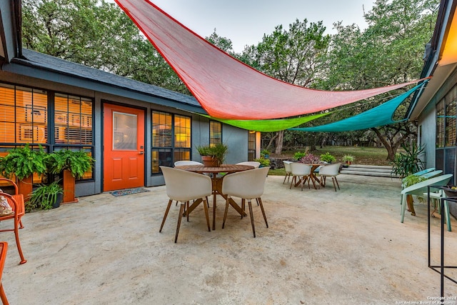 view of patio with outdoor dining area