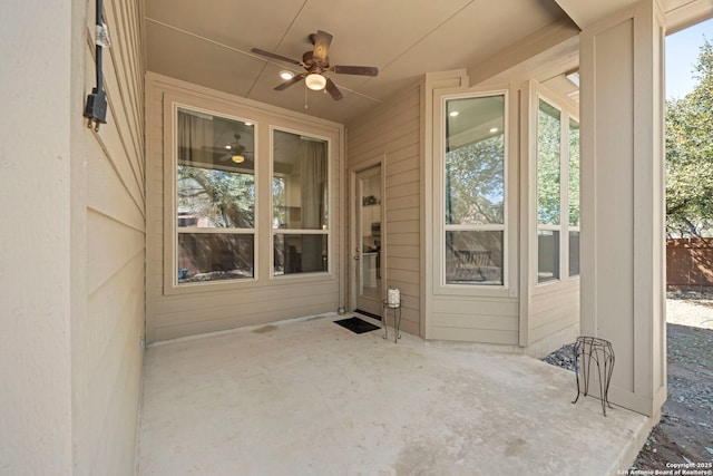 10619 Revolver Trl, San Antonio, TX 78254 - view of patio / terrace featuring ceiling fan