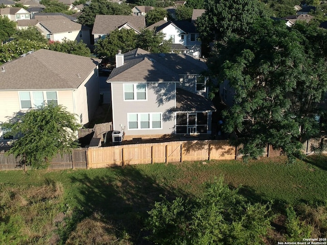 aerial view with a residential view