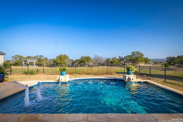 view of pool featuring a fenced in pool and a fenced backyard
