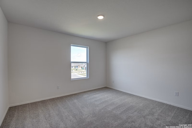 spare room with baseboards and carpet flooring