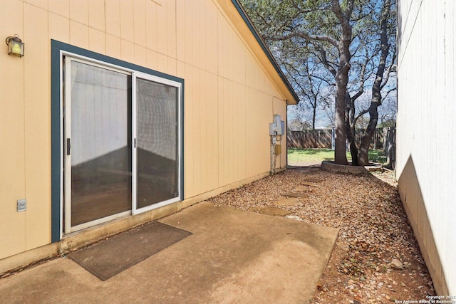 exterior space featuring fence