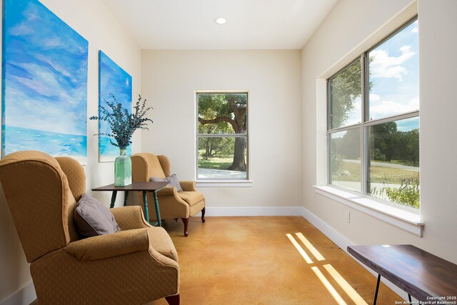 903 Panorama Pass, Horseshoe Bay, TX 78657 - living area with baseboards, recessed lighting, and light carpet