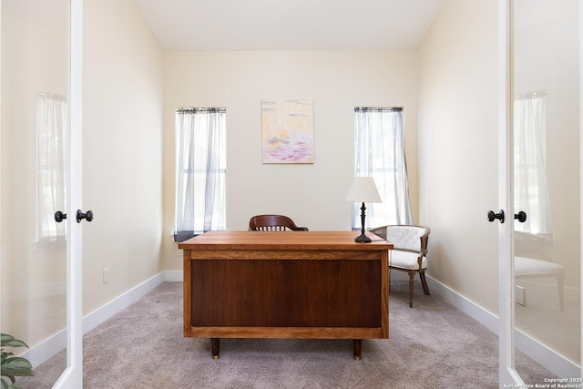 903 Panorama Pass, Horseshoe Bay, TX 78657 - office featuring french doors, light colored carpet, and baseboards