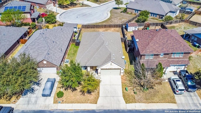 aerial view with a residential view