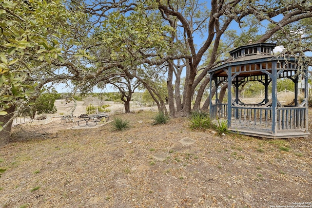 view of yard featuring a gazebo