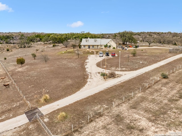 bird's eye view with a rural view