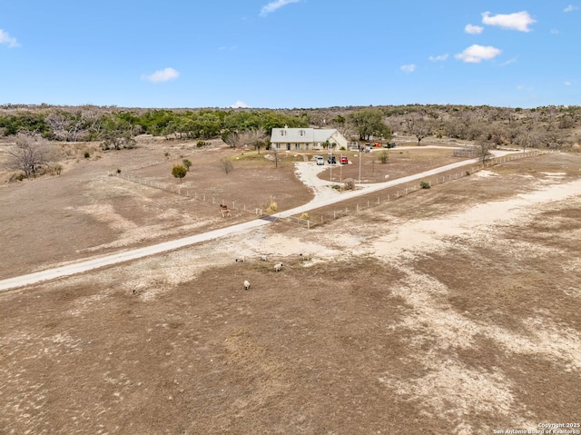 aerial view featuring a rural view