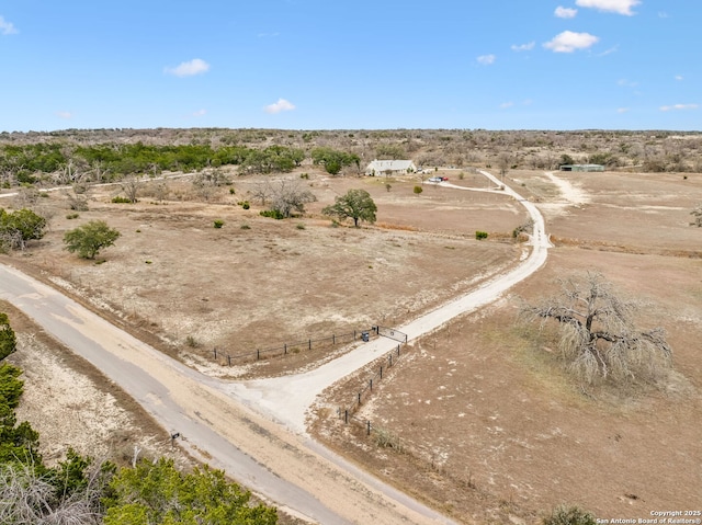 drone / aerial view with a rural view