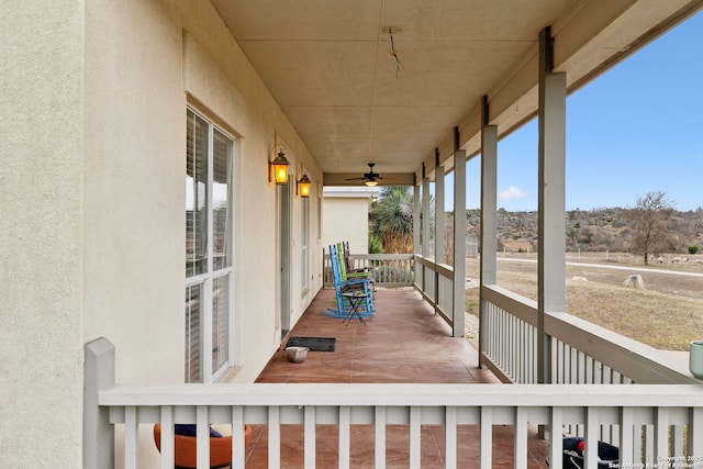 deck featuring a ceiling fan