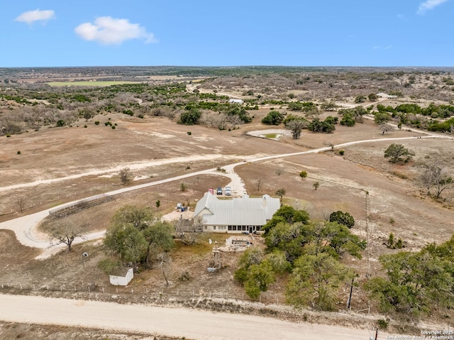 aerial view with a rural view