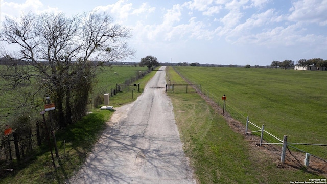 view of road featuring a rural view