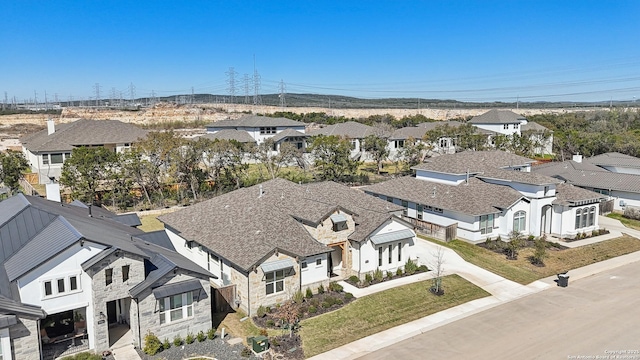 aerial view featuring a residential view