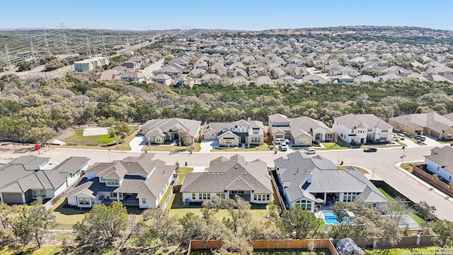 drone / aerial view with a residential view