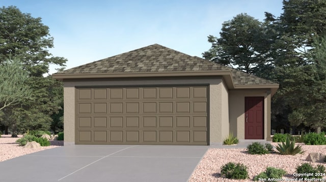 garage with driveway