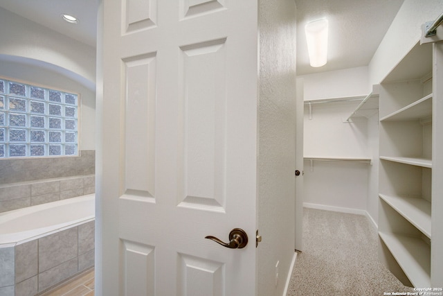 spacious closet with carpet floors