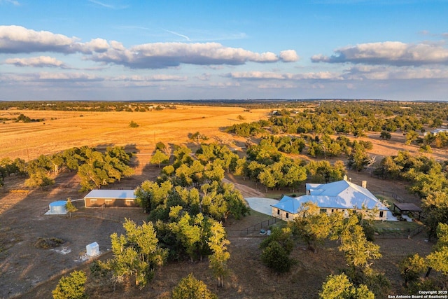 drone / aerial view featuring a rural view